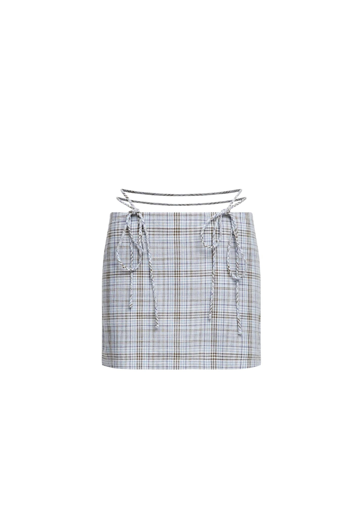 Granada Mini Skirt - Blue Plaid