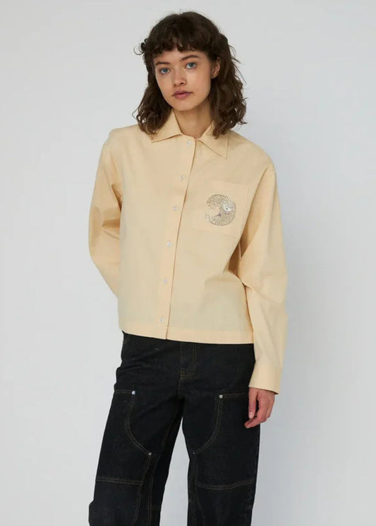 Embellished Moon Shirt - Creme Brûlée