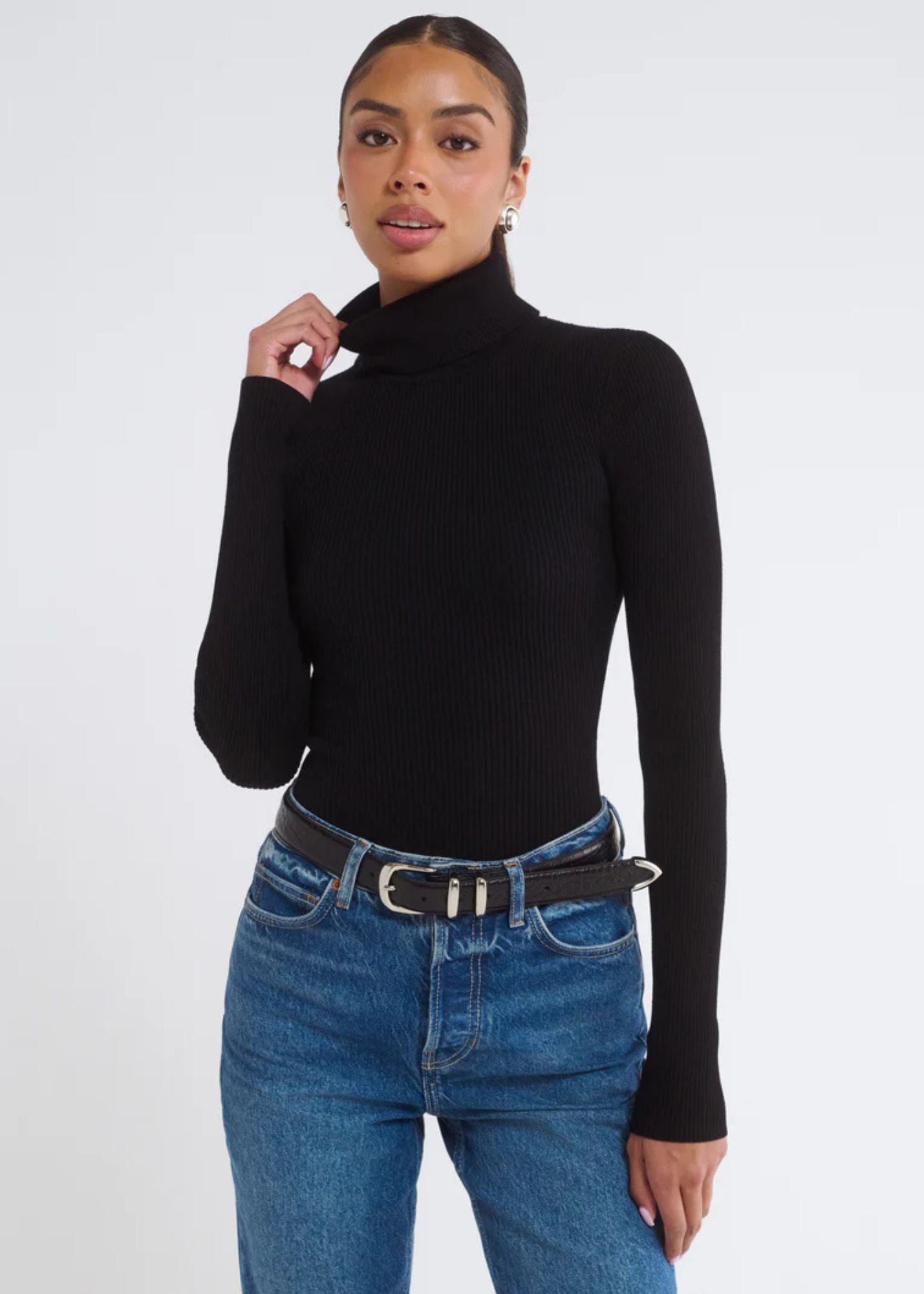 Turtleneck Top-Black