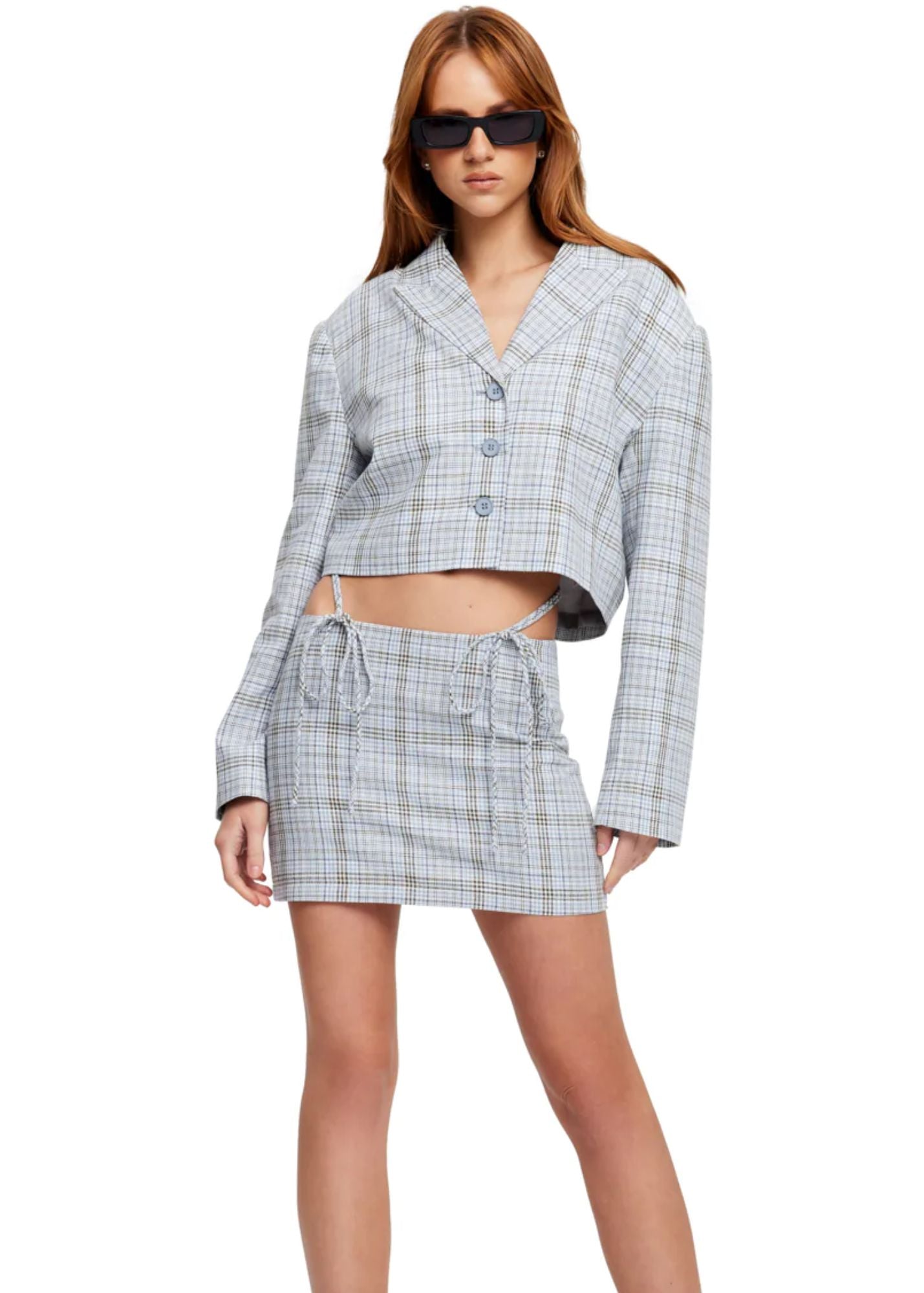 Granada Mini Skirt - Blue Plaid