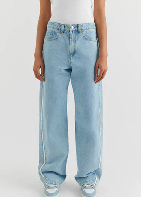 Studio Stripe Jeans-Light Blue