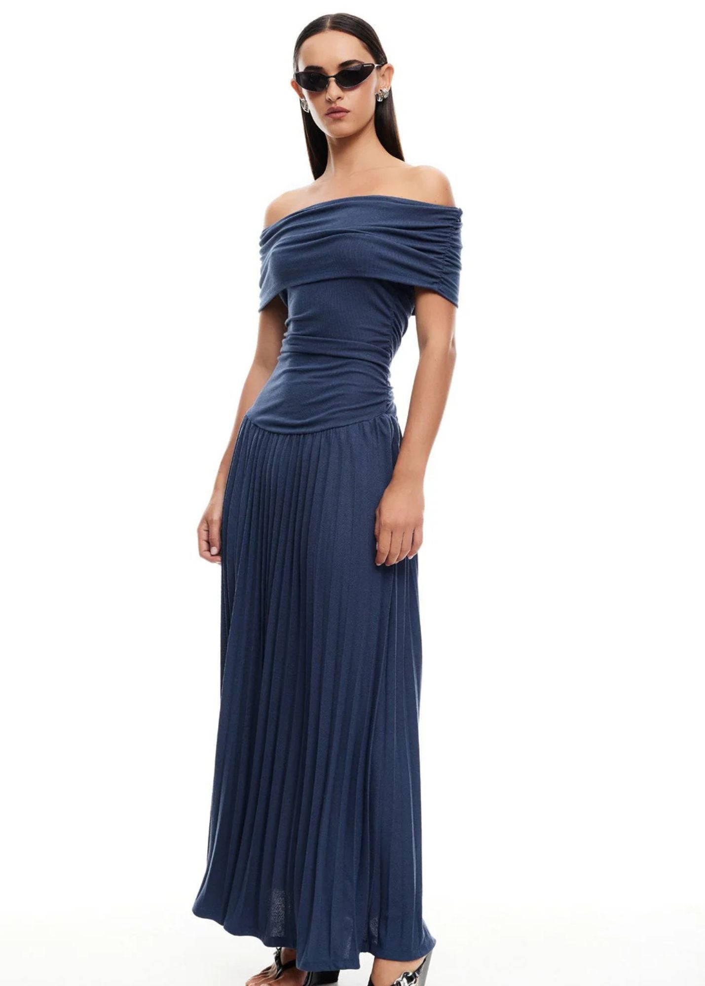 Field Of Dreams Maxi Dress-Navy