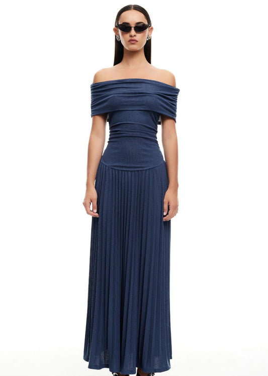 Field Of Dreams Maxi Dress-Navy