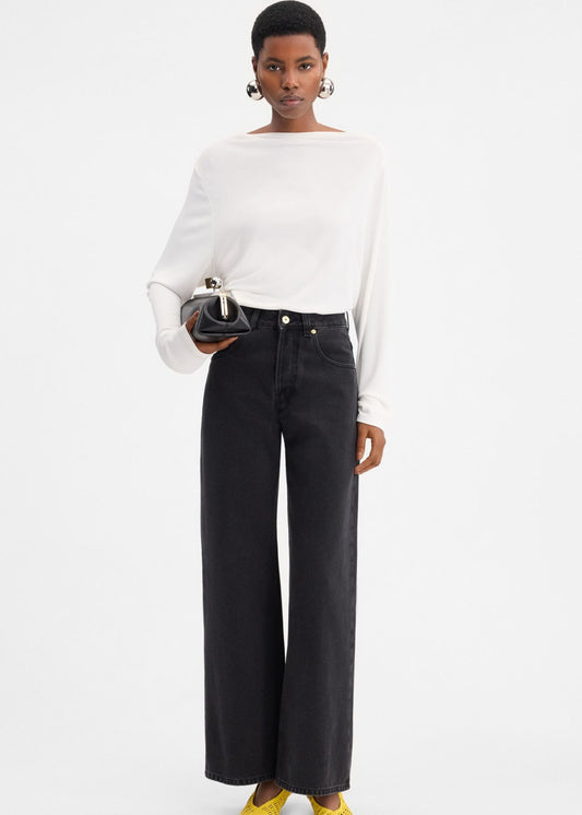 The wide denim pants-Denim-Women (Copy)