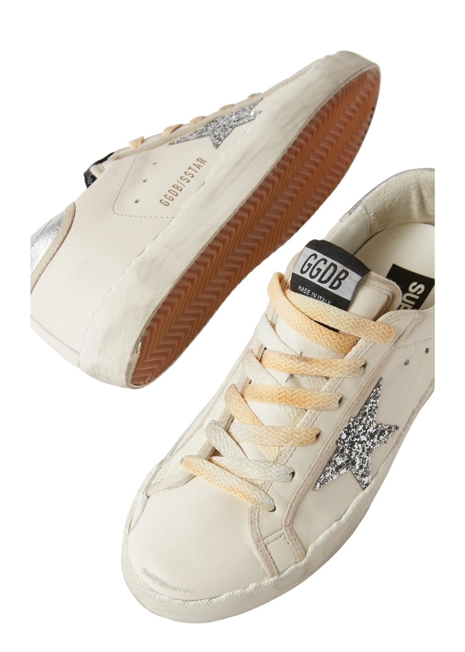 Super Star Glittered Sneakers-White