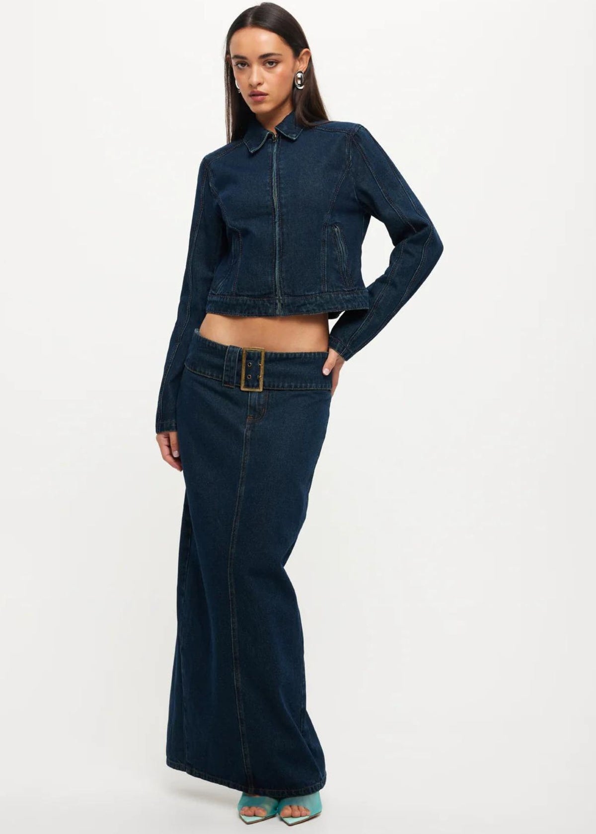 Uma Denim Midi Blue Skirt