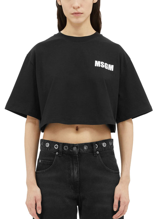 Logo Crop T-Shirt-Black