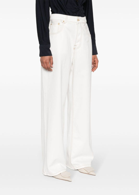 The wide de-Nîmes denim pants-Offwhite