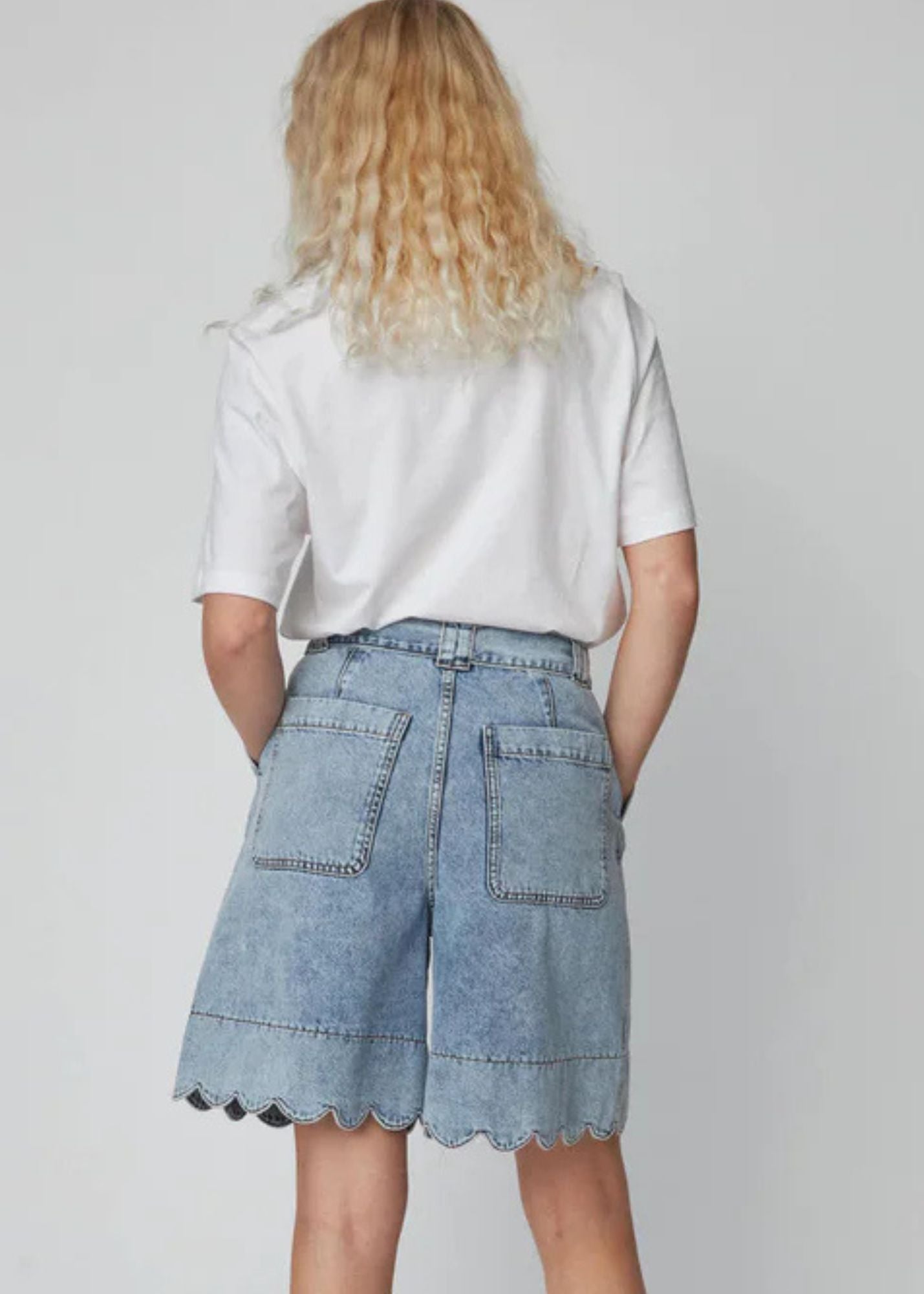 Moon Washed Denim Short-Denim Moon
