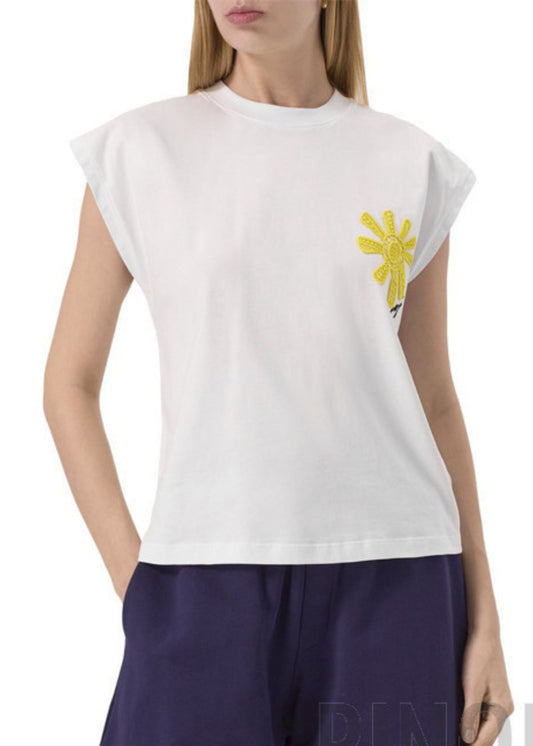 Flower Embroidered Top-OffWhite