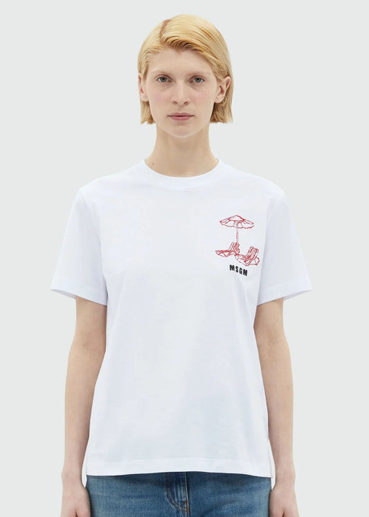 Embroidery T-Shirt-White