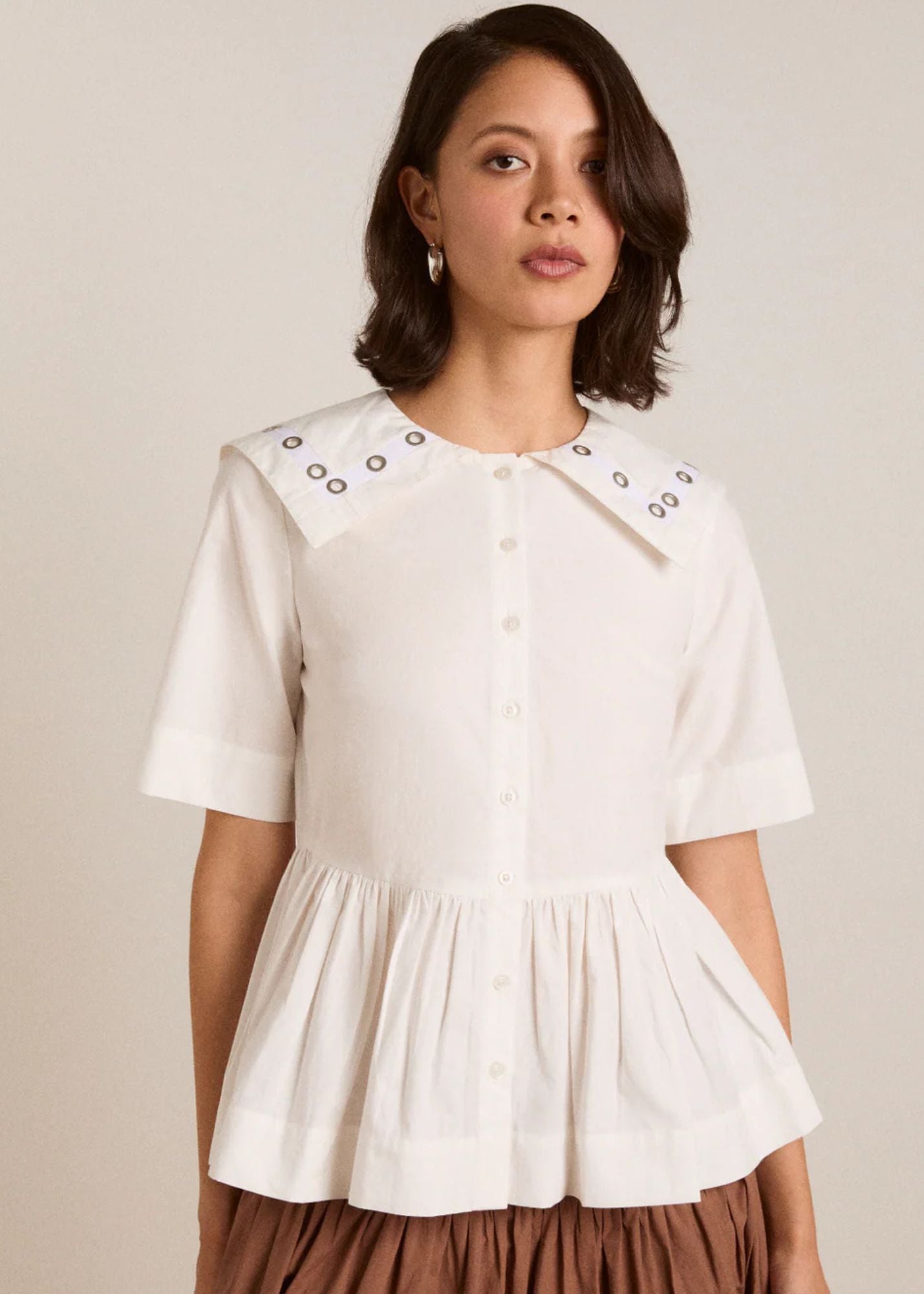 Cyrus Eyelet Blouse-White