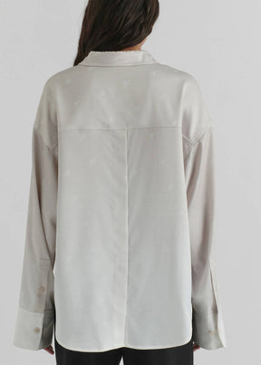 Ink Ombre Shirt-Pale Beige