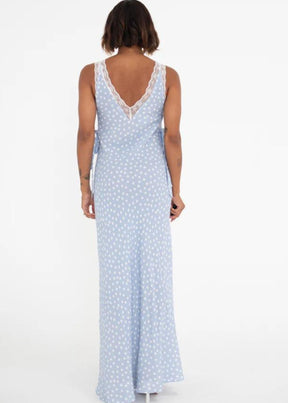 Dolly Midi Dress-Blue Disty Dot