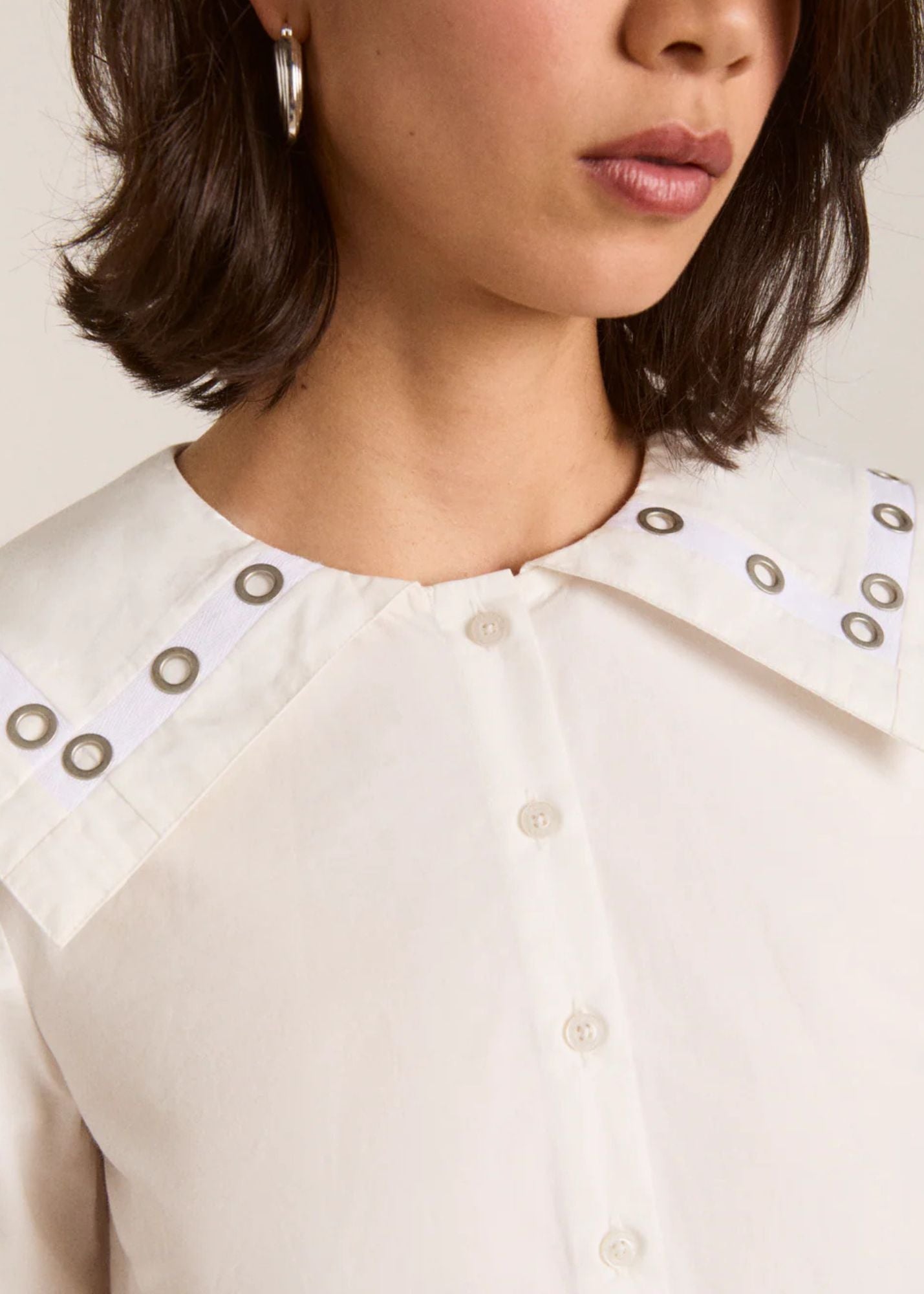 Cyrus Eyelet Blouse-White