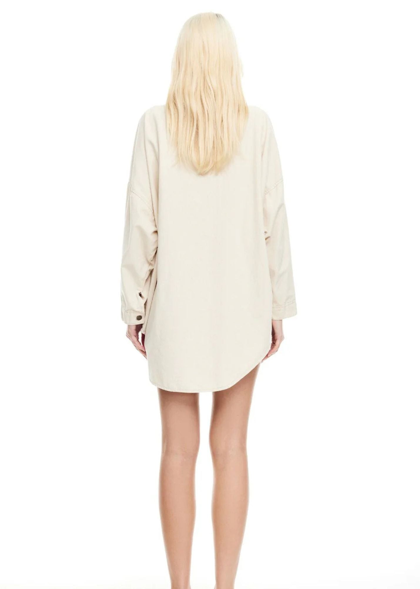 NYC Boyfriend Shirt-Light Beige