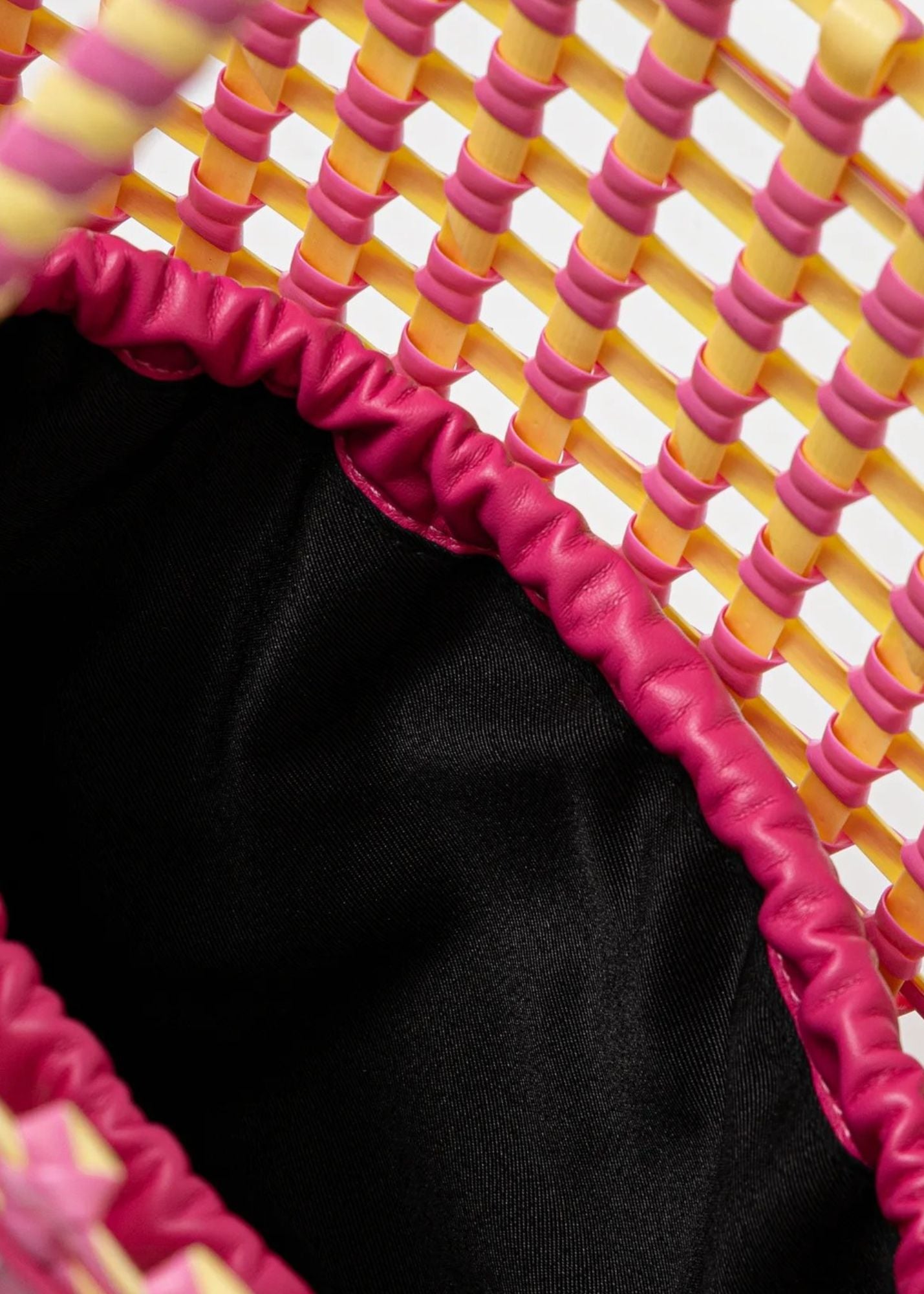 Woven Tote Bag-Pink/Yellow