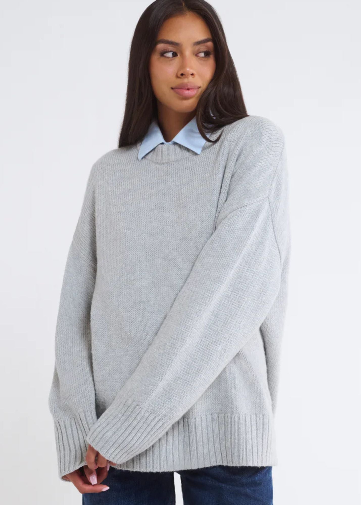 Fair Isle Sweater-Heather Gray