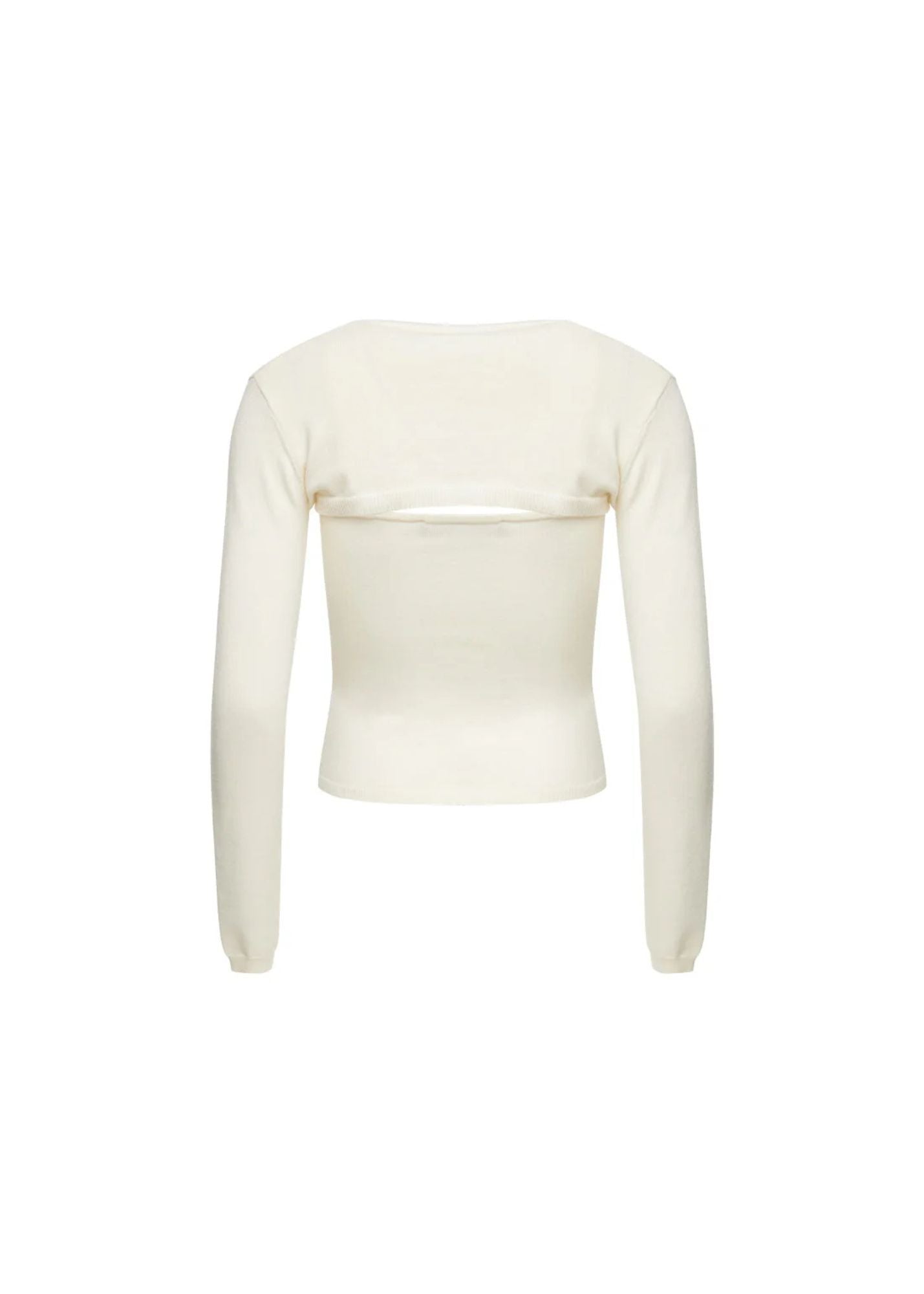 Trois Long Sleeve Top-Ivory