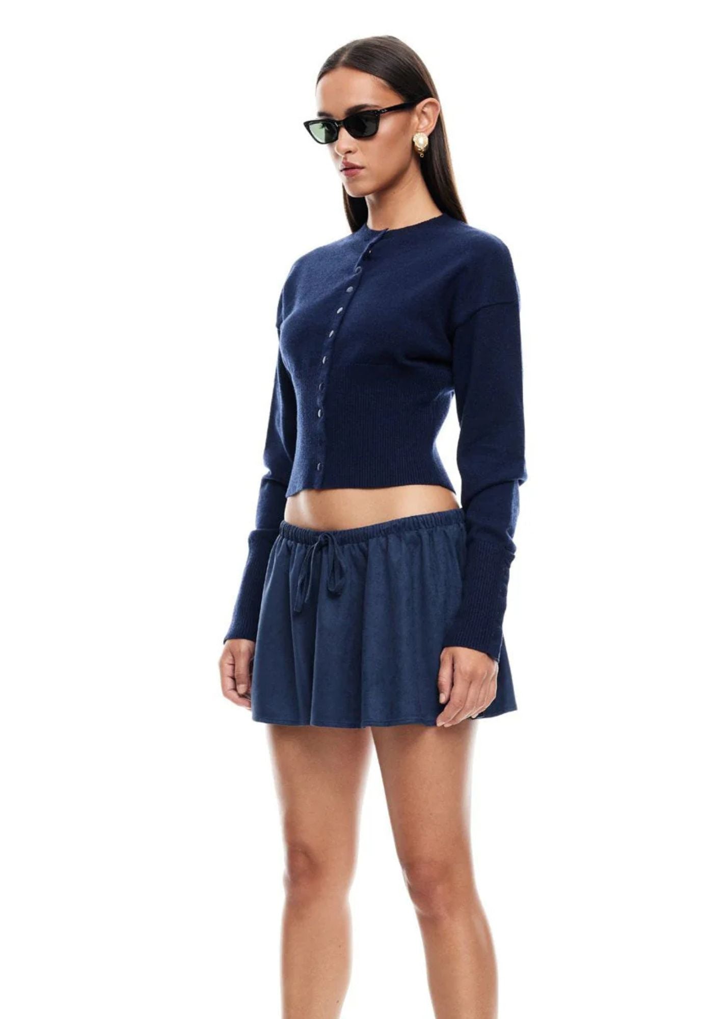 Head In The Clouds Cardigan-Navy