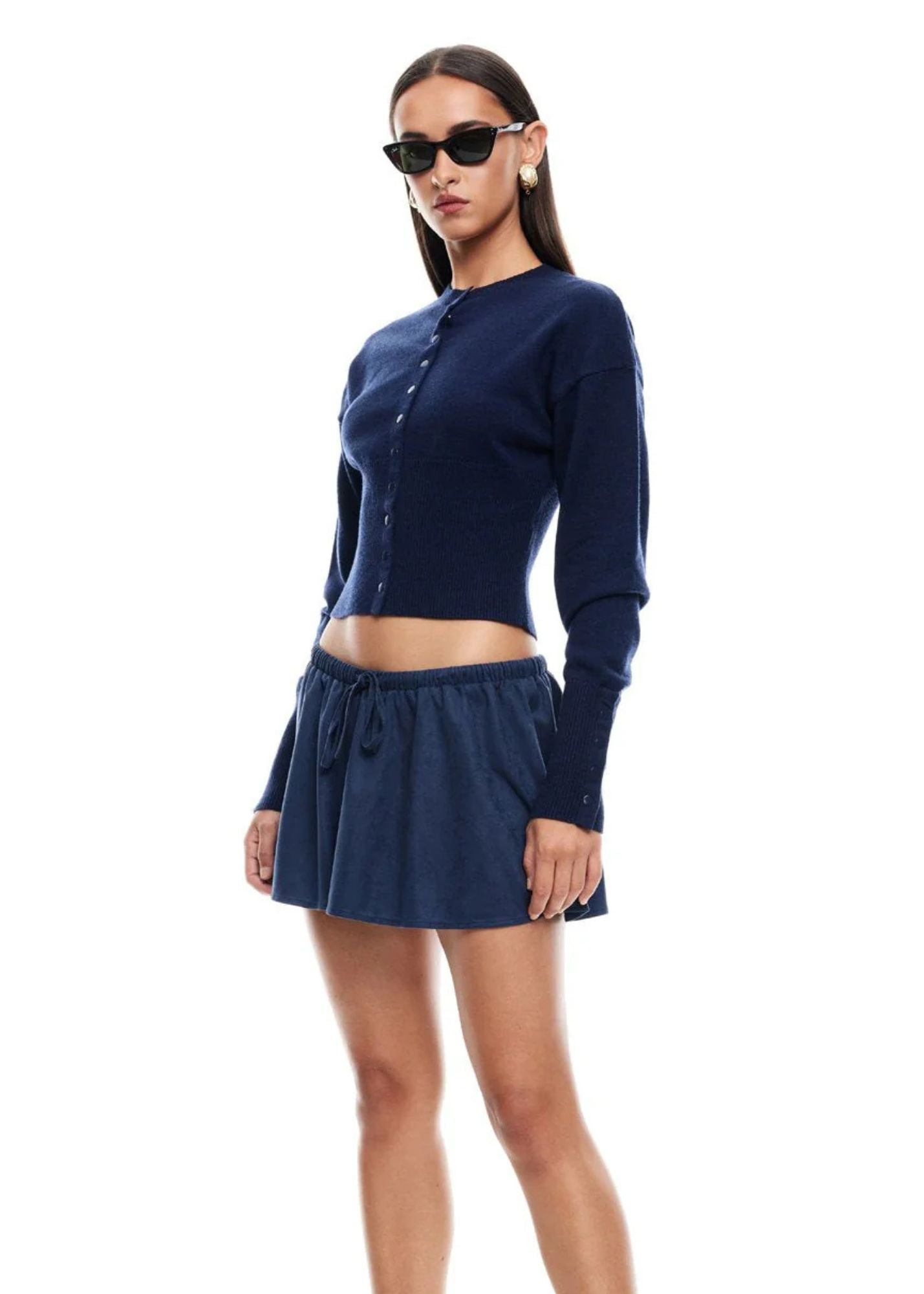 Head In The Clouds Cardigan-Navy