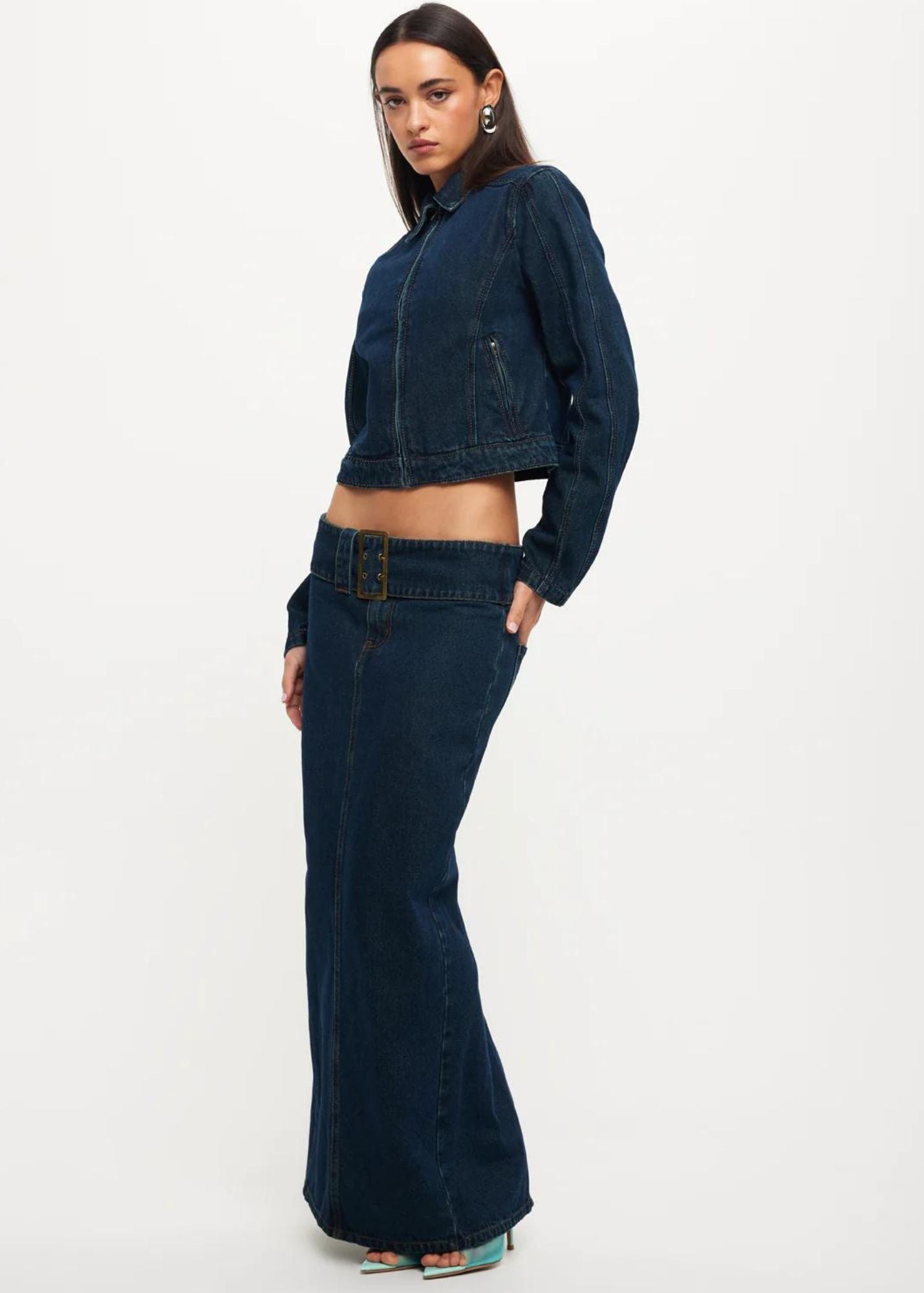 Uma Denim Midi Blue Skirt