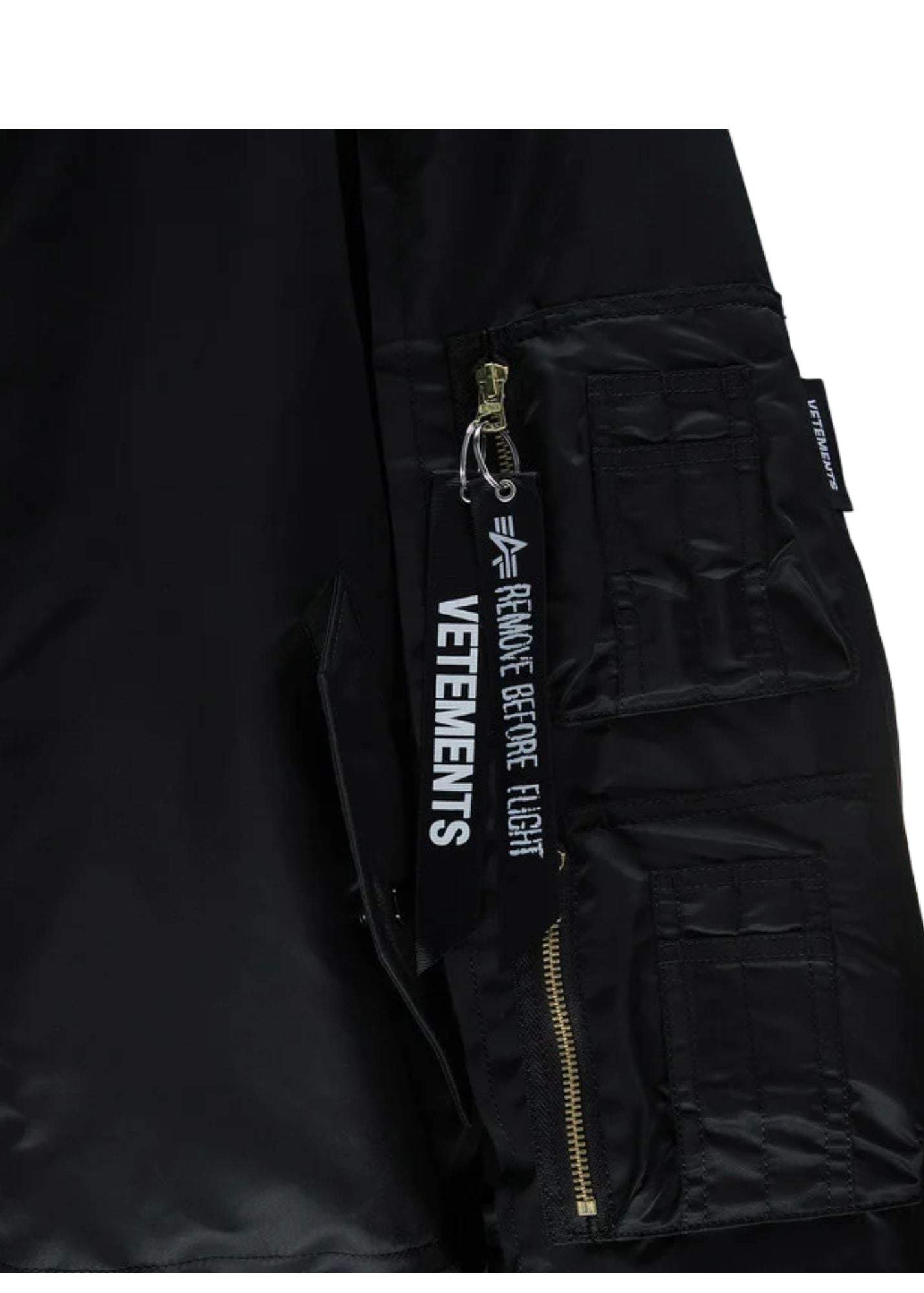 Cargo Bomber Jacket-Black