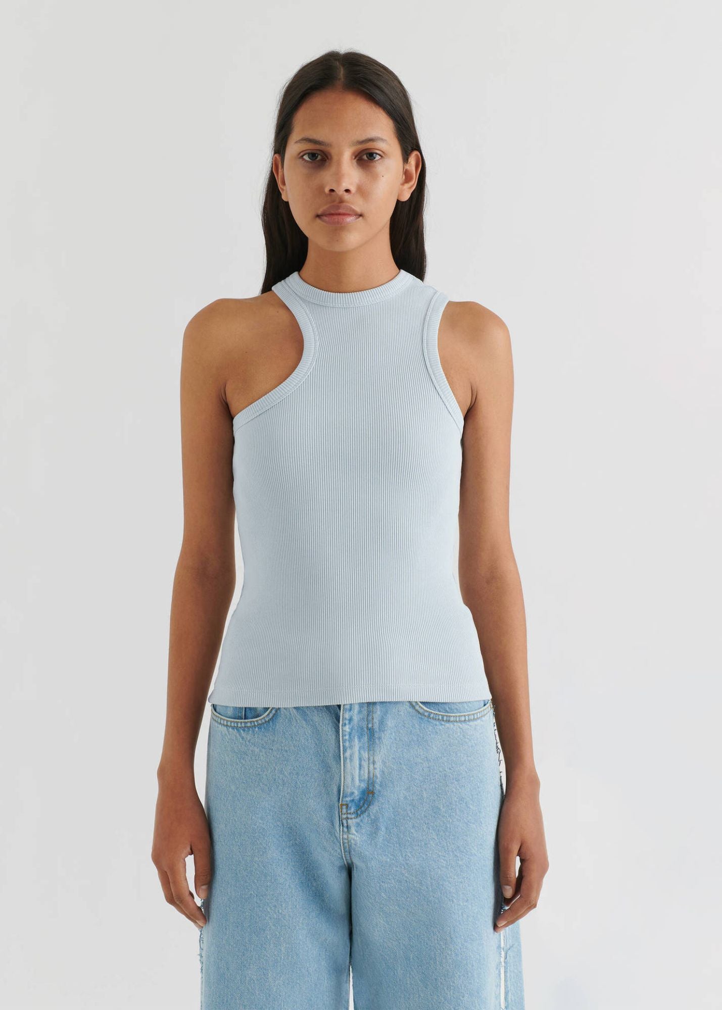 Scoop Tank Top-Light Blue