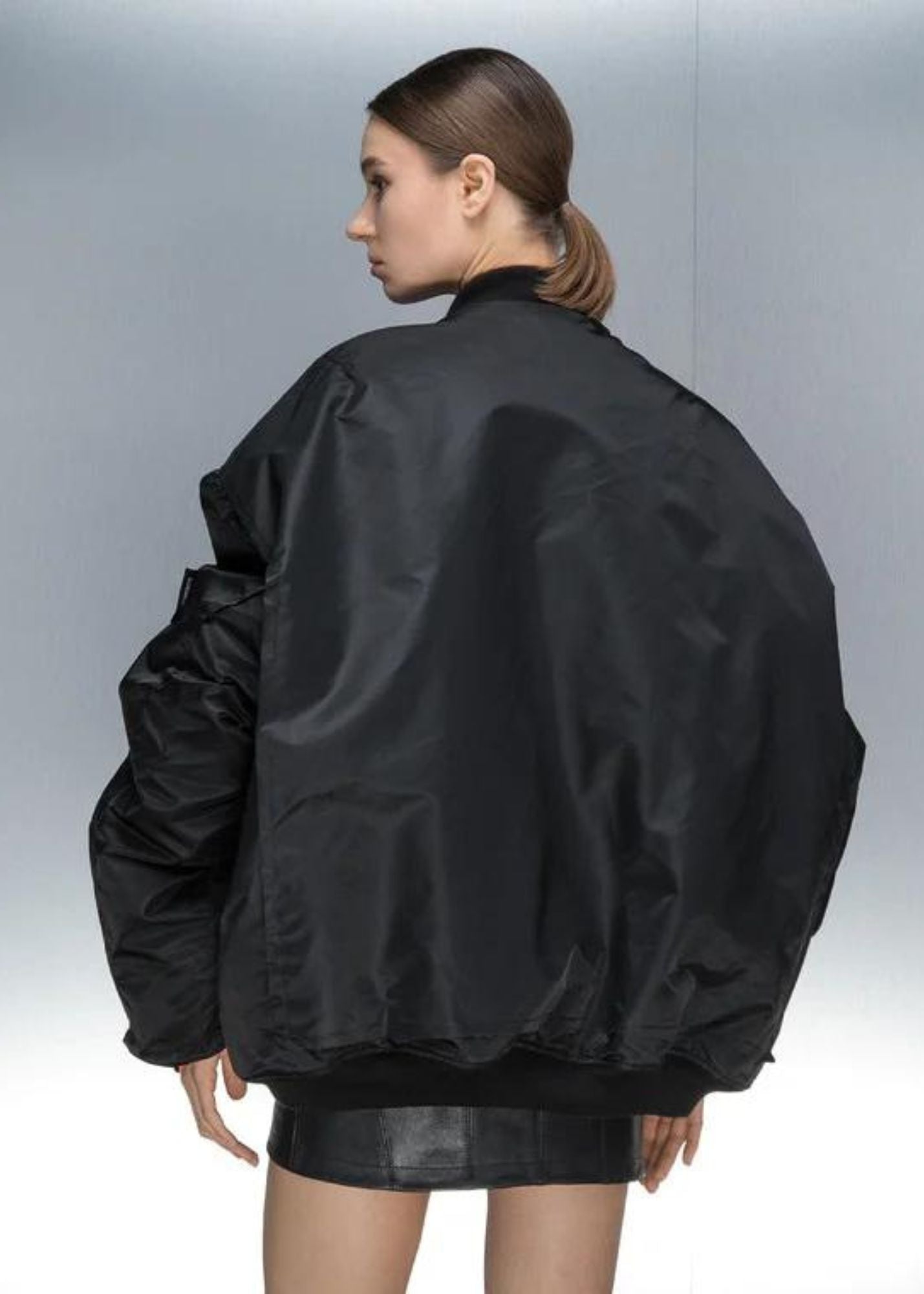 Cargo Bomber Jacket-Black