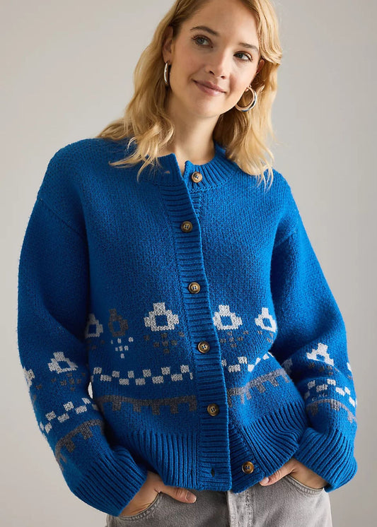 Romily Wool Cardigan-Blue