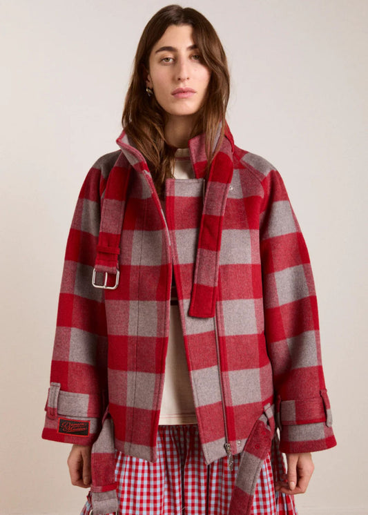 Polly Wool Bomber-Red