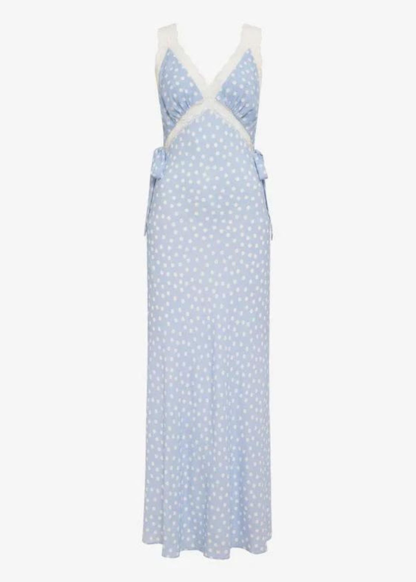 Dolly Midi Dress-Blue Disty Dot