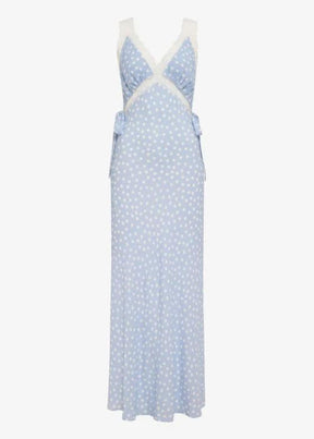 Dolly Midi Dress-Blue Disty Dot