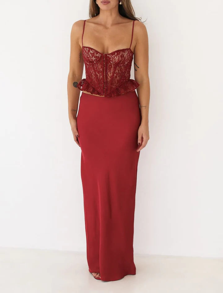 Archive Bias Maxi Dress-Crimson