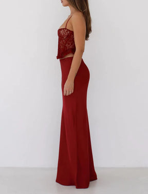 Archive Bias Maxi Dress-Crimson