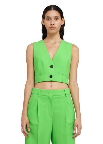 Wool Crop Vest - Green