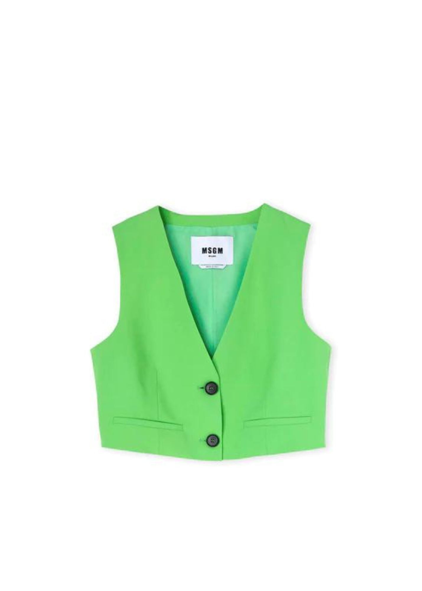 Wool Crop Vest - Green